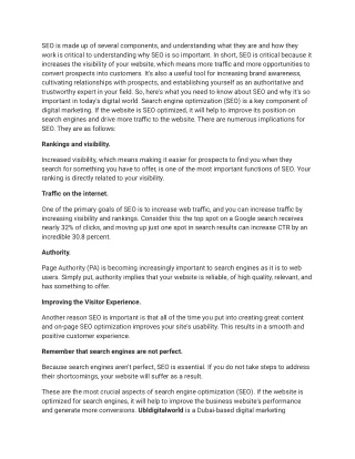 Importance of SEO.