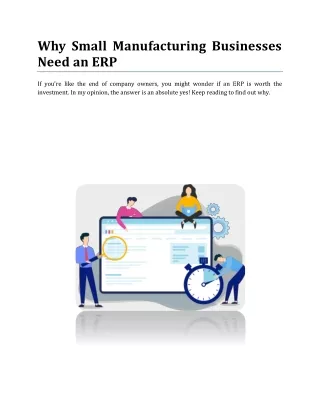 Why Small Manufacturing Businesses Need an ERP