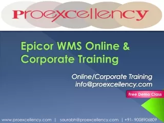 Epicor WMS  online Training By Proexcellency.