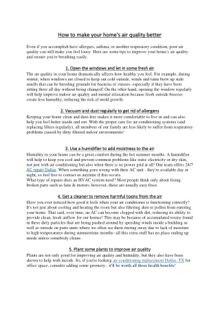 how to make your home s air quality better