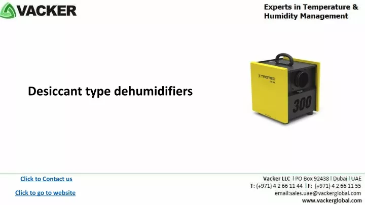 desiccant type dehumidifiers