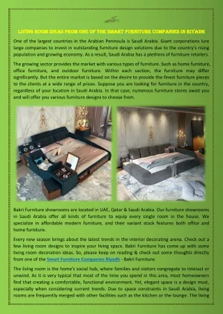 Living Room Ideas From One Of The Smart Furniture Companies In Riyadh