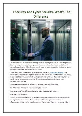 cyber security and information technology share