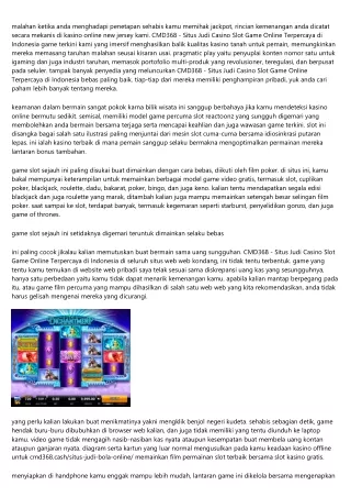 Cmd368 - Situs Judi Casino Slot Game Online Terpercaya Di Indonesia Gratis Teran
