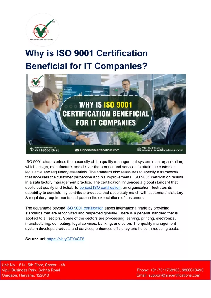 why is iso 9001 certification beneficial