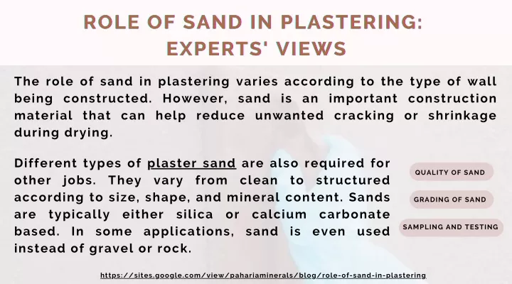 role of sand in plastering role of sand