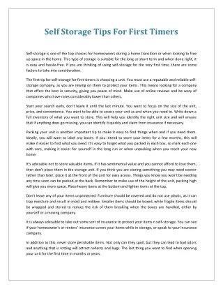 self storage tips for first timers