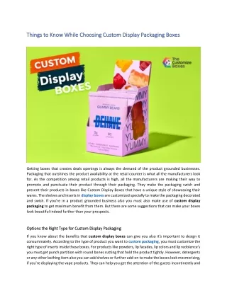 things to know while choosing custom display