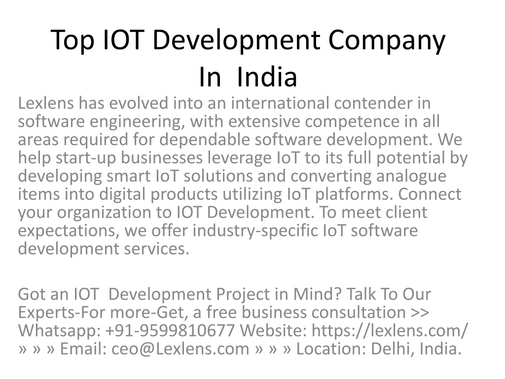 PPT - Top IOT Development Company In India PowerPoint Presentation ...
