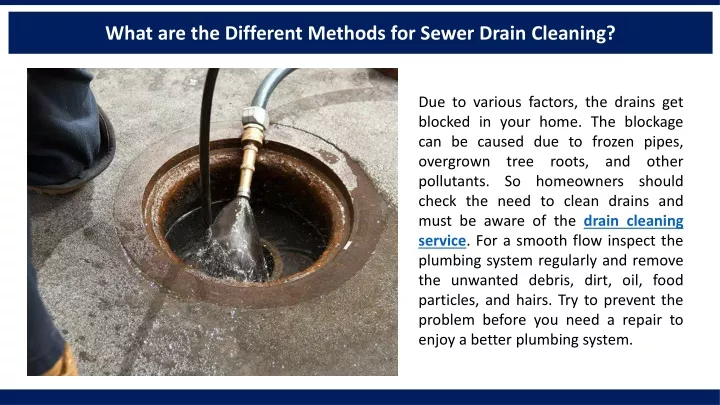 what are the different methods for sewer drain