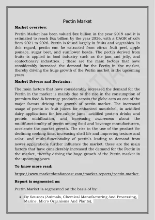 pectin market pectin market