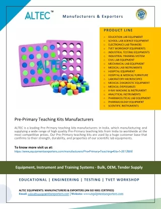 Pre-Primary Teaching Kits Manufacturers