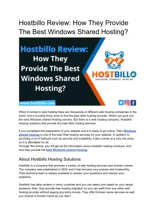 hostbillo review how they provide the best