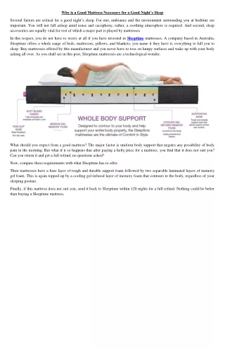 Why is a Good Mattress Necessary for a Good Night’s Sleep