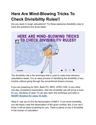 Here Are Mind-Blowing Tricks To Check Divisibility Rules!!