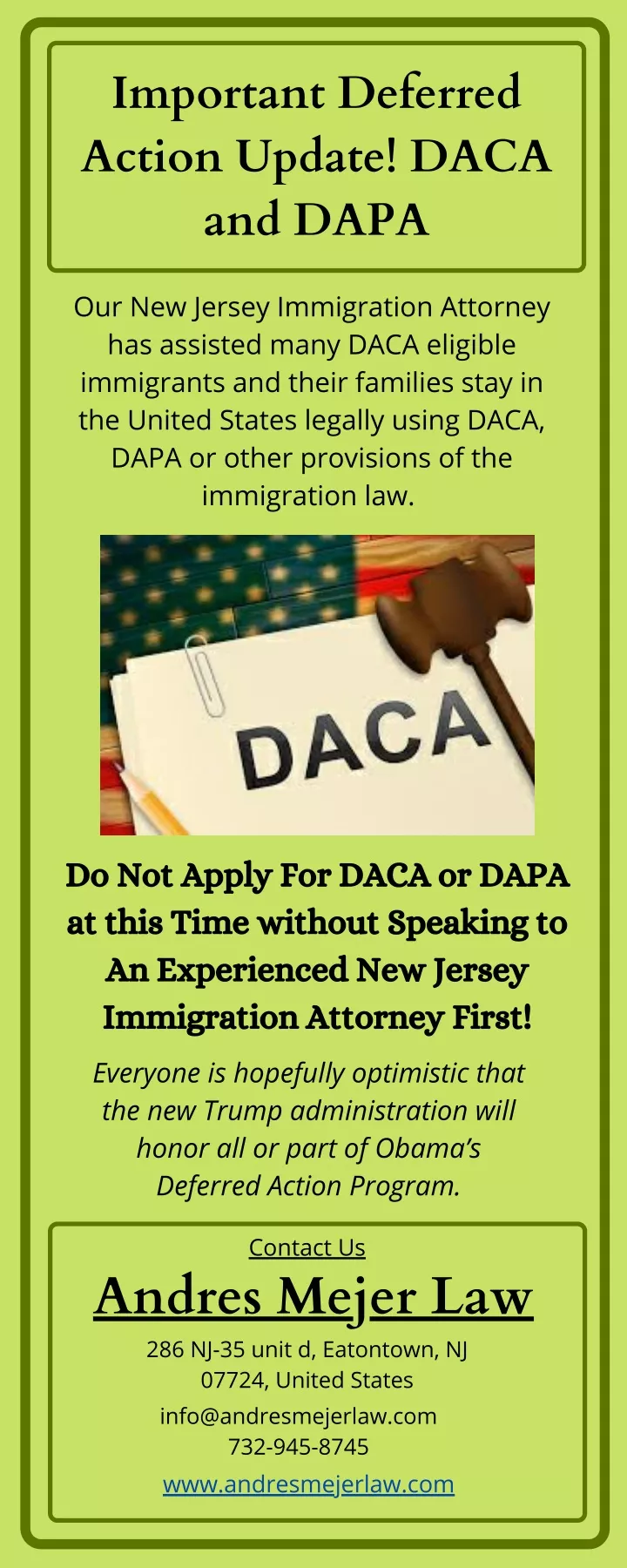 important deferred action update daca and dapa