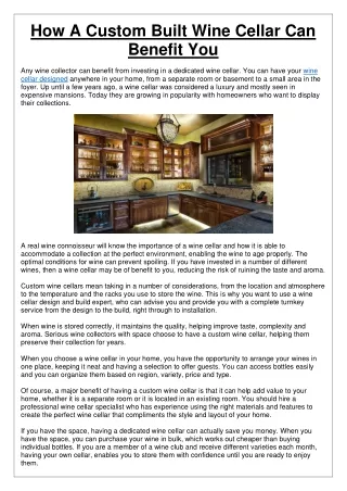 How A Custom Built Wine Cellar Can Benefit You.docx