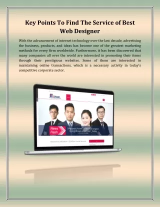 Key Points To Find The Service of Best Web Designer