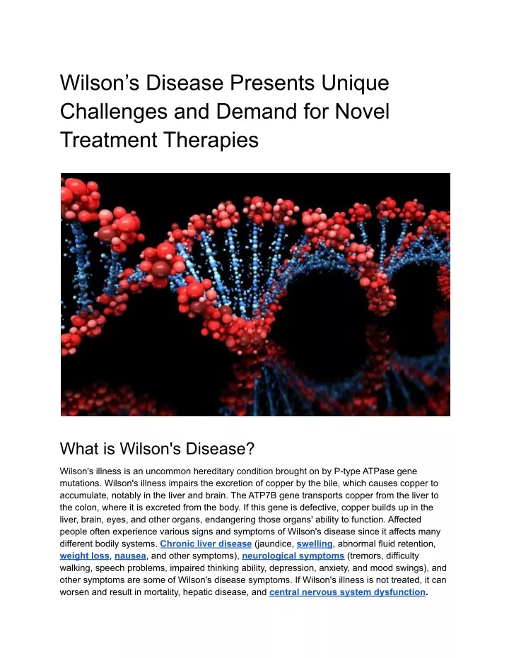 wilson s disease presents unique challenges