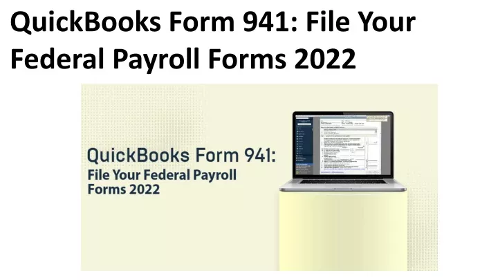 quickbooks form 941 file your federal payroll