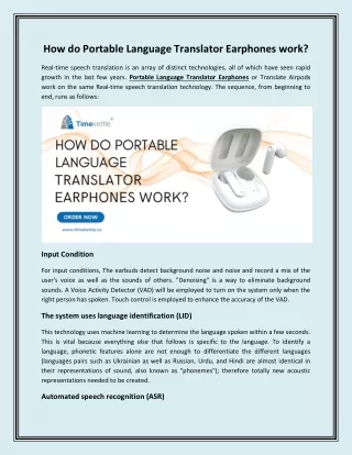 How do Portable Language Translator Earphones work