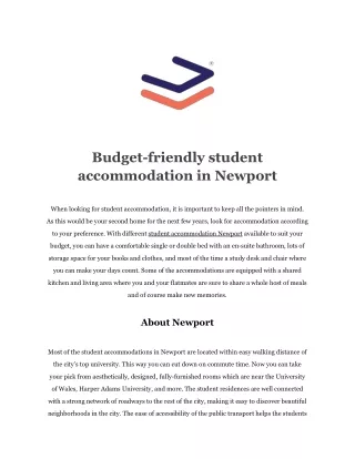 Budget-friendly student accommodation in Newport