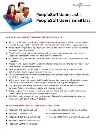 PeopleSoft Users Email List | Email List Of Peoplesoft Users