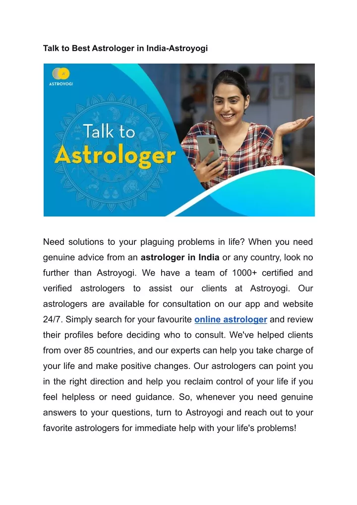 talk to best astrologer in india astroyogi