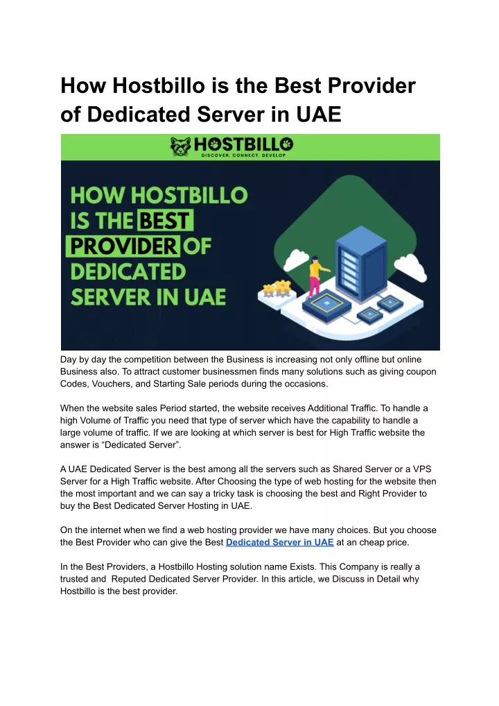 how hostbillo is the best provider of dedicated