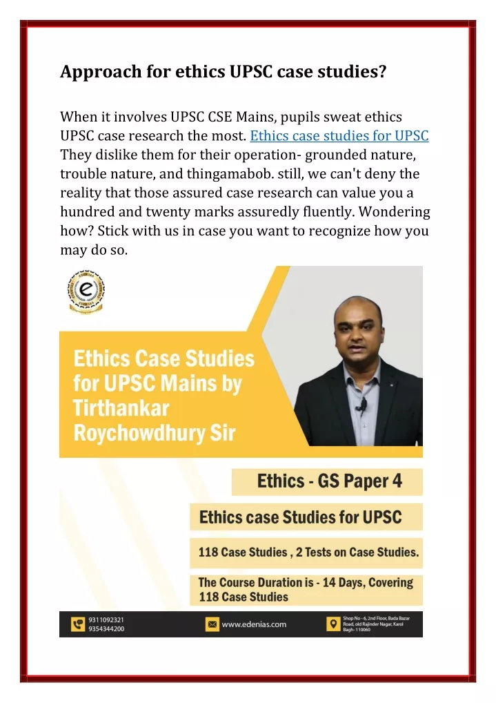 ethics case study approach