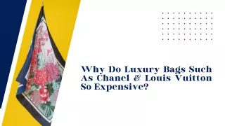Why Do Luxury Bags Such As Chanel & Louis Vuitton So Expensive