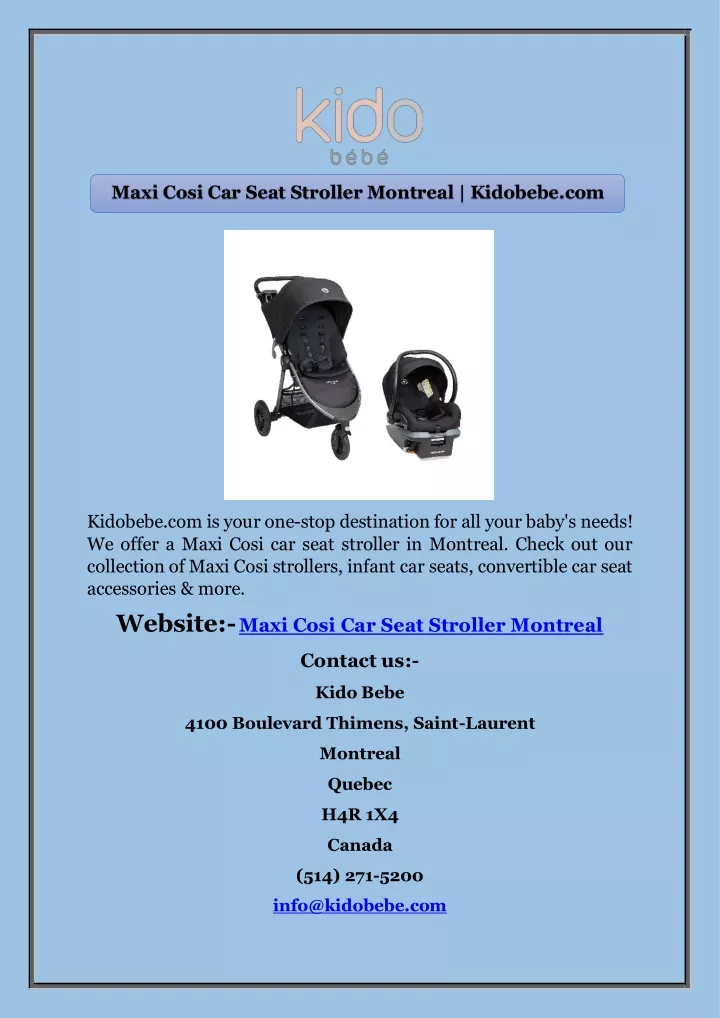 maxi cosi car seat stroller montreal kidobebe com