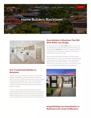 Home Builders Blacktown