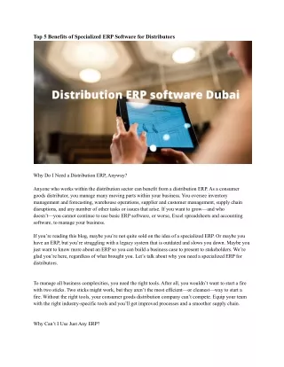 top 5 benefits of specialized erp software