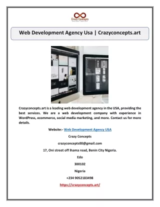 Web Development Agency Usa | Crazyconcepts.art