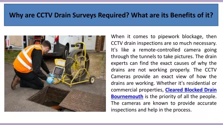 why are cctv drain surveys required what