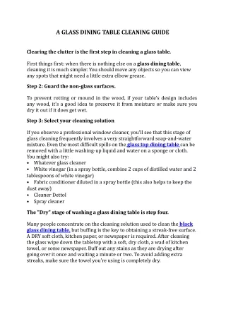 a glass dining table cleaning guide