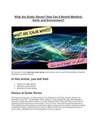 What Are Scalar Waves(3)