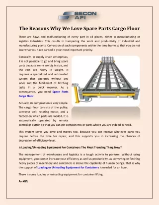 The Reasons Why We Love Spare Parts Cargo Floor