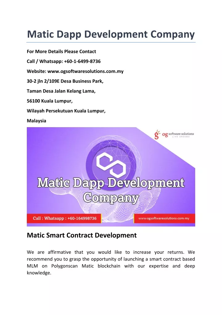 matic dapp development company