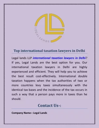 Top international taxation lawyers in Delhi