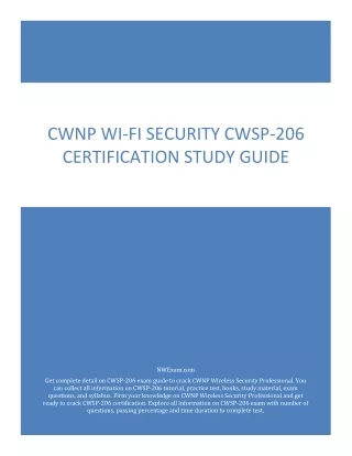 CWNP Wi-Fi Security CWSP-206 Certification Study Guide PDF