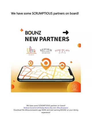we have some scrumptious partners on board