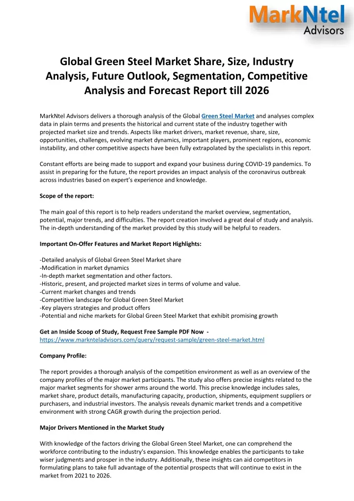 global green steel market share size industry