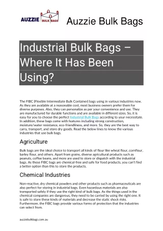 Industrial Bulk Bags