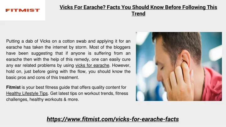 vicks for earache facts you should know before