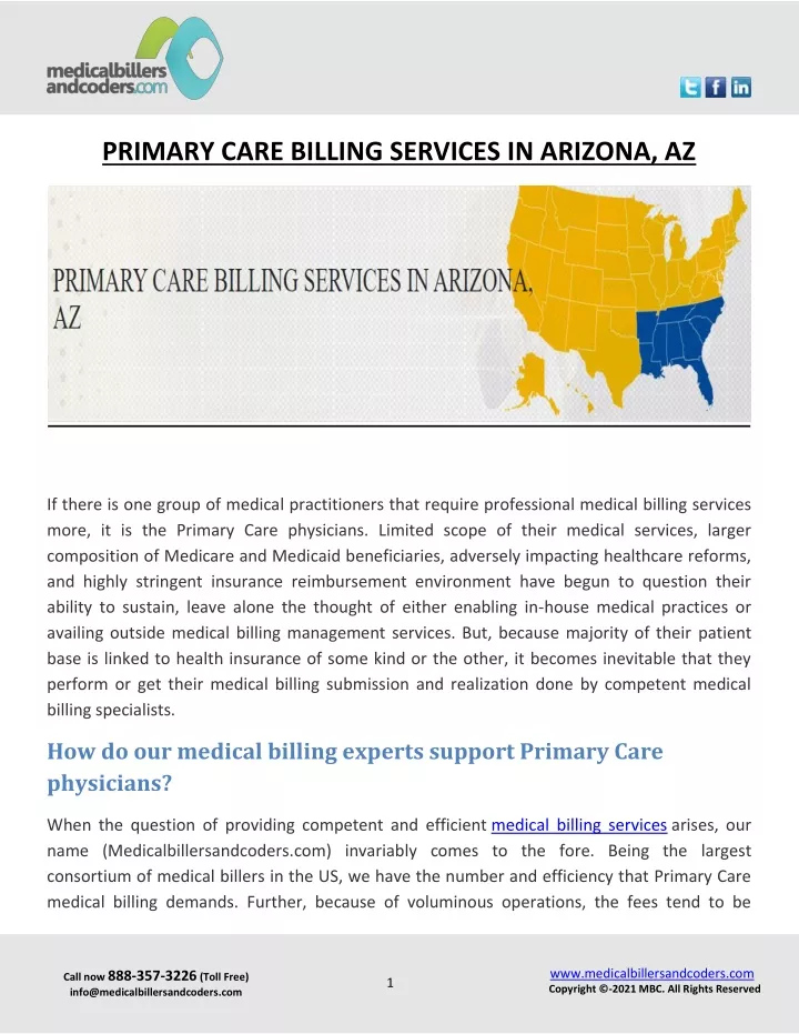 primary care billing services in arizona az