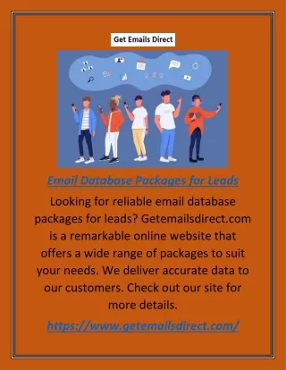 Email Database Packages For Leads | Getemailsdirect.com