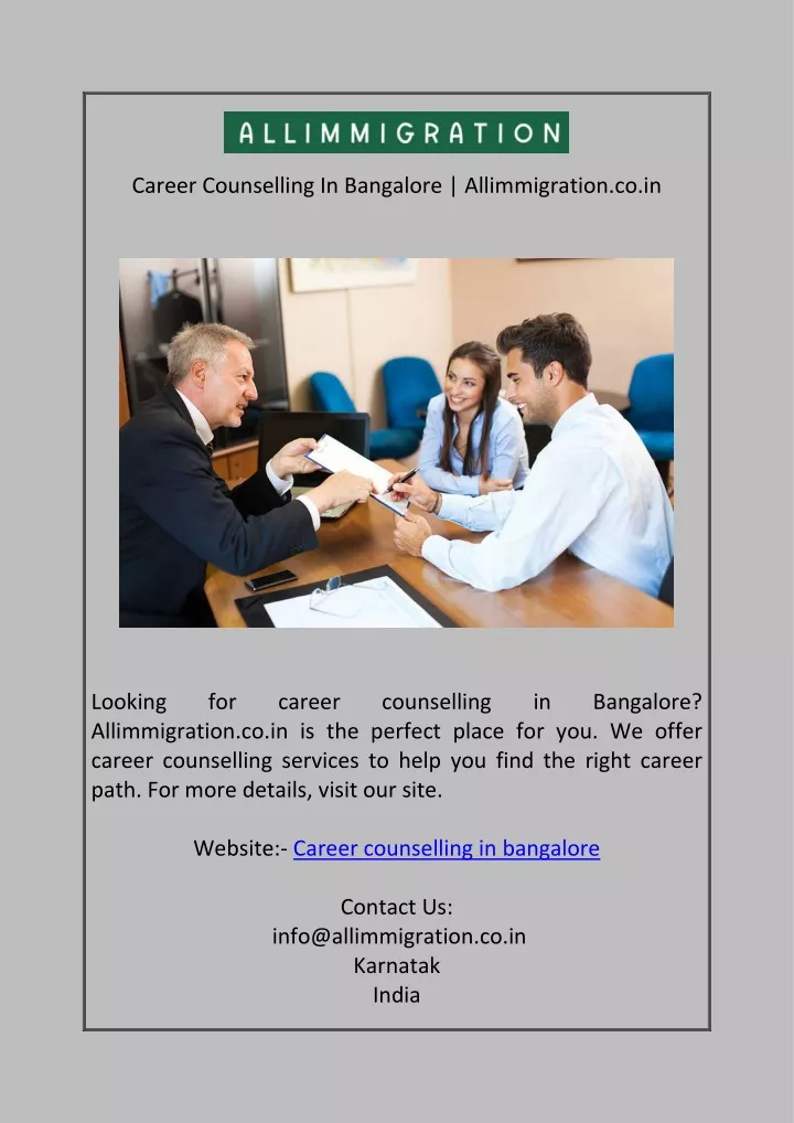 career counselling in bangalore allimmigration