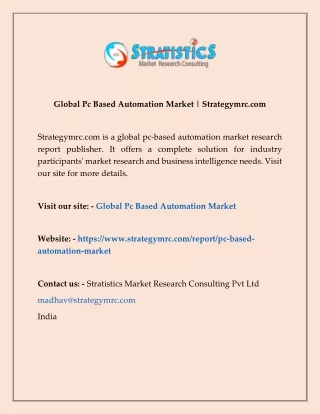 global pc based automation market strategymrc com